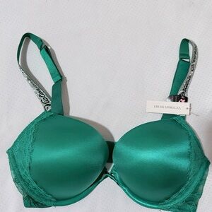 Victoria's Secret Teal Satin Bra NWT